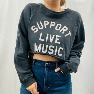 Retrobrand dLA OS Support live Music Cropped Sweatshirt